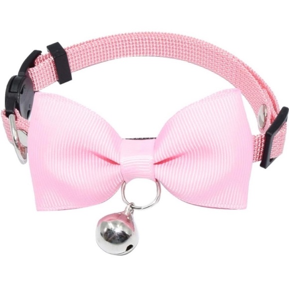 5for$10 Baby Pink Bell Cat Collar & Small Pet Collar Pet Accessories 10 Inches - Picture 1 of 10